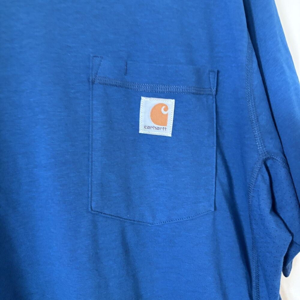 Carhartt Force Relaxed fit Blue Midweight Short Sleeve Men's Tshirt Large Tall - Picture 4 of 7